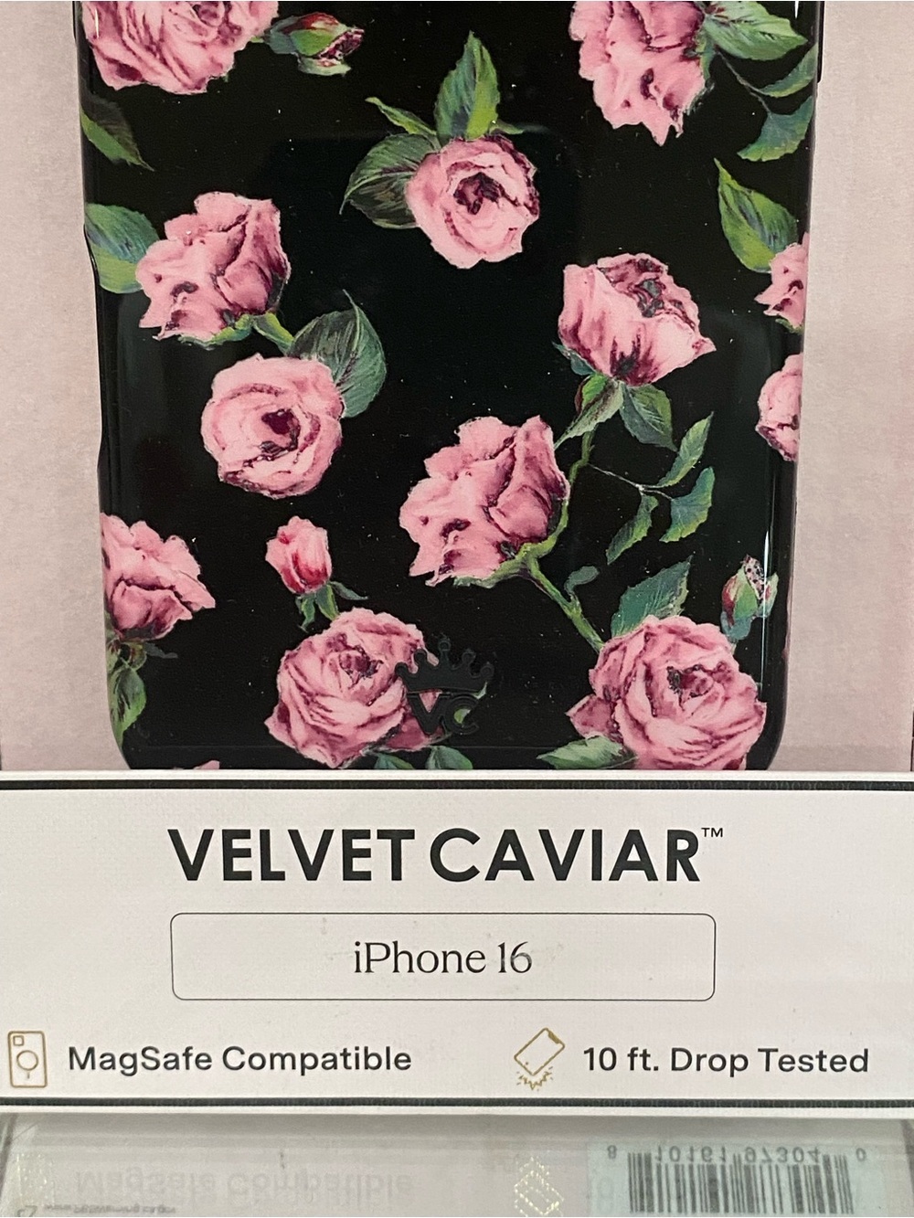 Velvet Caviar iPhone 16 Case, Black with Pink Roses, new! - Picture 2 of 5
